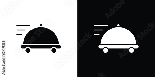 Food delivery icon. black and white line icons pack.