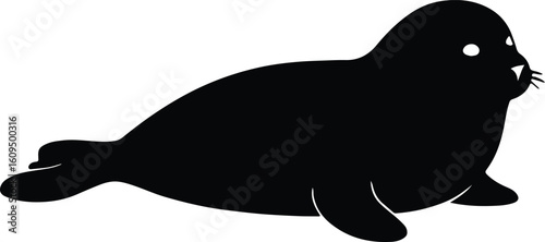Silhouette seal sea lion marine mammal swimming vector illustrator