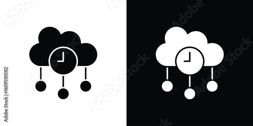 High server uptime icon. black and white line icons pack.