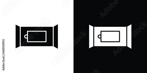 Makeup remover wipes icon. black and white line icons pack.
