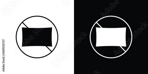 No pillow signs. black and white line icons pack.