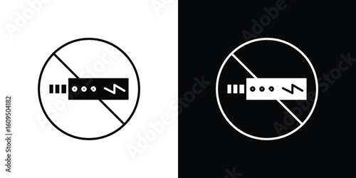 No vaping icon. black and white line icons pack.