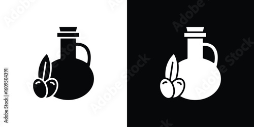 Olive oil icon. black and white line icons pack.