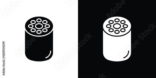 Oil filter icon. black and white line icons pack.