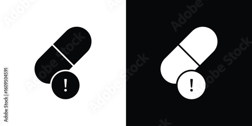 Overdose icon. black and white line icons pack.