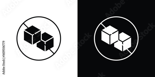 Sugar free icon. black and white line icons pack.