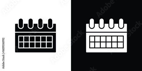 Table calendar icon. black and white line icons pack.