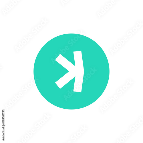 KAS, Kaspa coin flat design icon logo