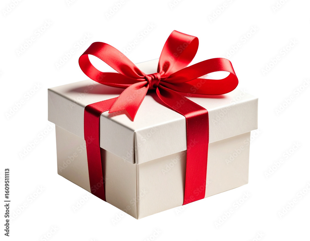 Obraz premium red gift box with ribbon