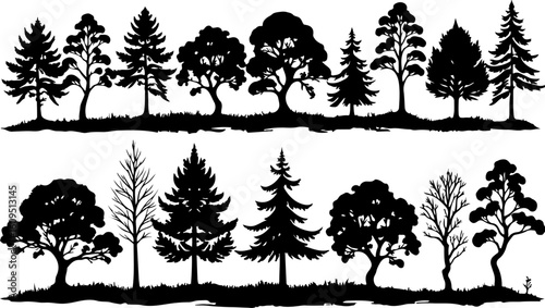 ree Silhouettes Bundle | Tree Vector Clipart