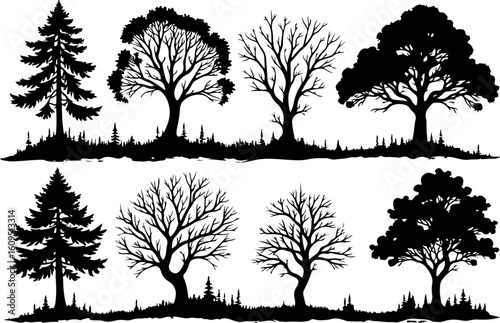 ree Silhouettes Bundle | Tree Vector Clipart