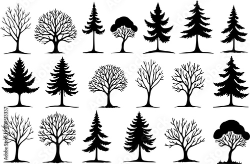 ree Silhouettes Bundle | Tree Vector Clipart
