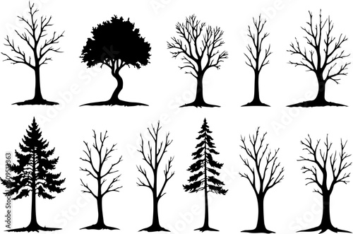 ree Silhouettes Bundle | Tree Vector Clipart