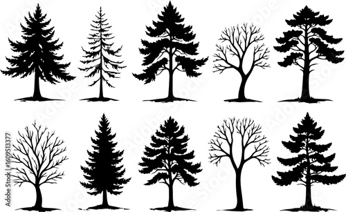 ree Silhouettes Bundle | Tree Vector Clipart