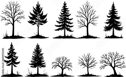 ree Silhouettes Bundle | Tree Vector Clipart