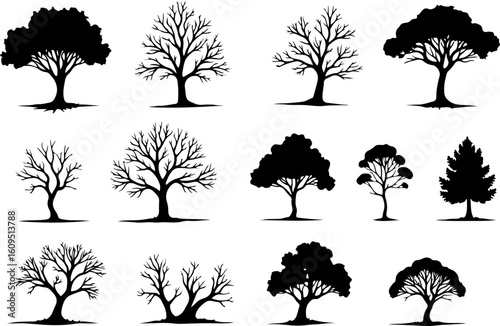 ree Silhouettes Bundle | Tree Vector Clipart