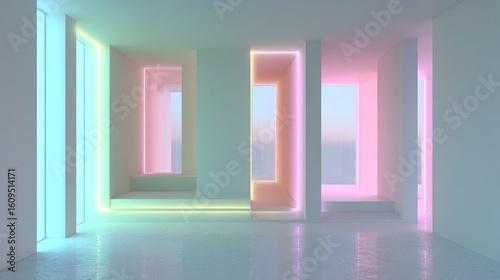 Modern, pastel-toned interior