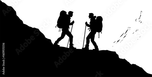 People on the top of the mountain, silhouette, sunset, people, mountain, sky, hill, sunrise, nature, landscape, sun, couple, person, woman, walking, hiker, family, travel, boy, hiking, photographer, e