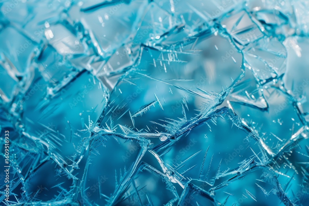 Obraz premium Winter Minimalism: Macro Shot of Frozen Glass-Like Ice