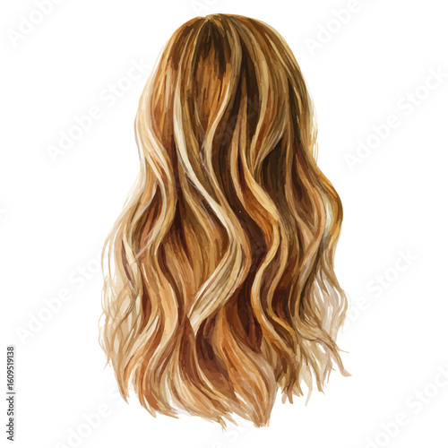 Hair Mask, watercolor painting, vector illustration, isolated on a white background.