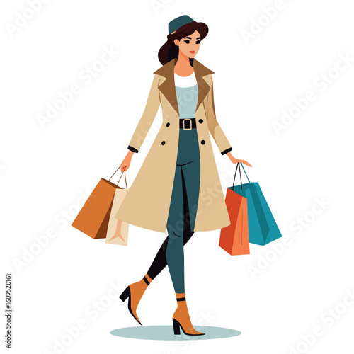 woman with shopping bags