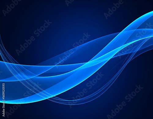 Abstract flowing blue lines on dark background