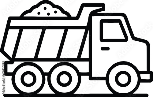 Heavy dump truck carrying dirt and gravel vehicle transport