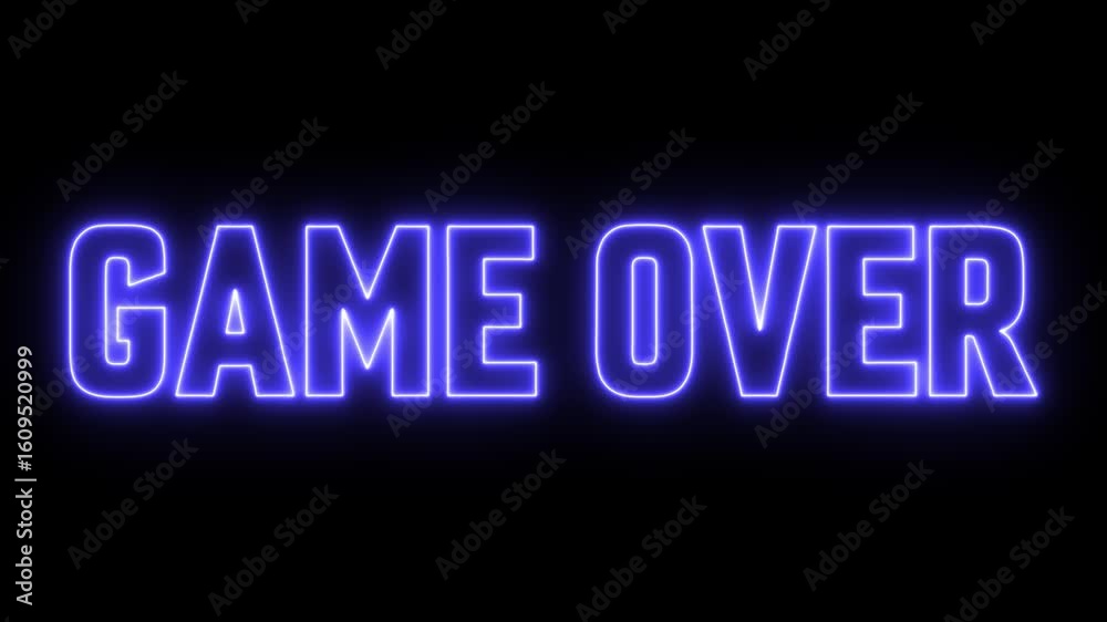 Game Over neon text animation 4k video Game Over neon text animation 4k video