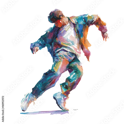 Choreographer in watercolor style, vector illustration, isolated on white background.
