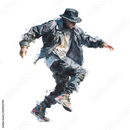 Choreographer in watercolor style, vector illustration, isolated on white background.