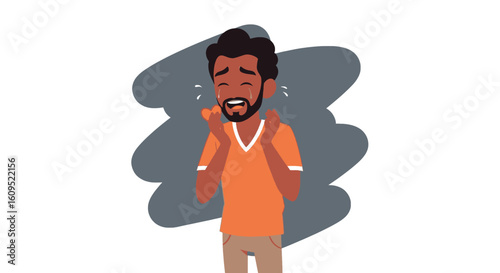 Illustration of a heartbroken man crying, perfect for websites, blogs, or social media posts about heartbreak, sadness, or relationship issues.