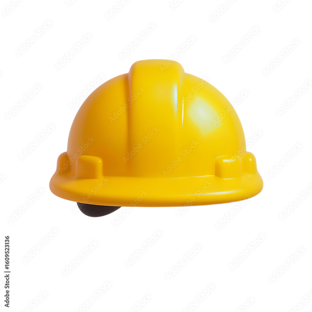 Fototapeta premium Safety First: A close-up shot of a sturdy construction helmet, a symbol of workplace safety, against a pristine backdrop.