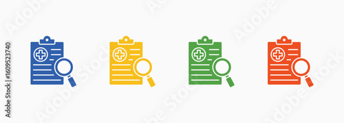 Diagnosis Icon Set Color Multiple Style Collection