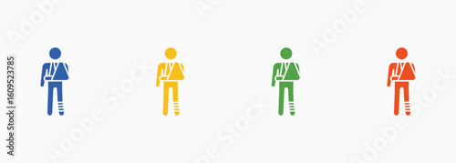 Injury Icon Set Color Multiple Style Collection