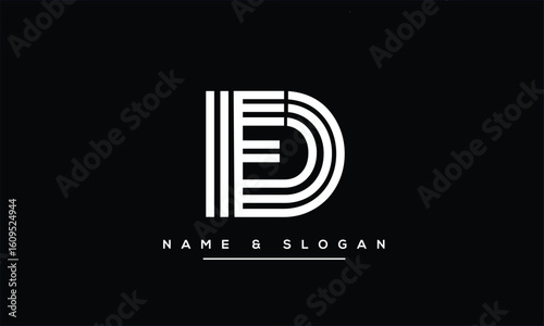 ED, DE, E, D Abstract Letters Logo Monogram