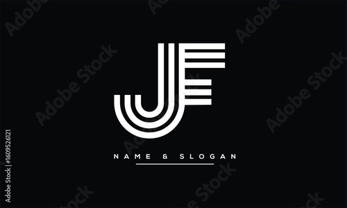 JF, FJ, J, F Abstract Letters Logo Monogram