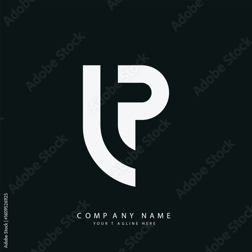 Letter Lp or Pl initial flat monogram simple logo
