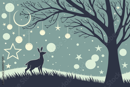 Bokeh Light Overlay with Shimmering Stars for New Year vector illustration