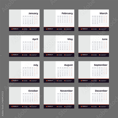 Desk Calendar 2026 Template for Business and Personal Use