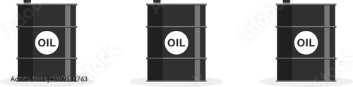 Black oil barrel, Petroleum drum container vector illustration