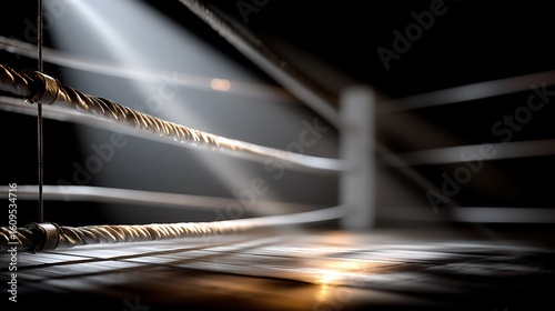 High-intensity boxing match preparation professional ring sports photography dramatic lighting close-up competitive spirit