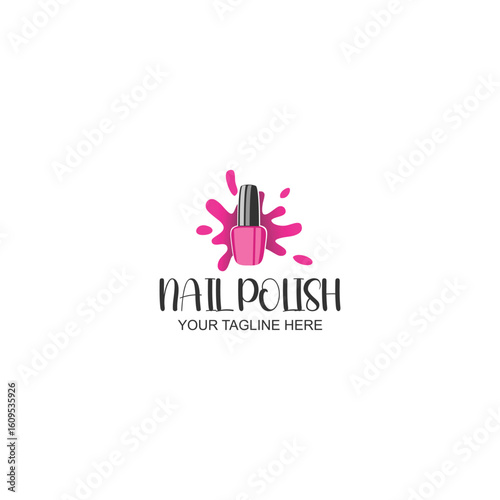 nail polish logo design for brand or product with creative illustration