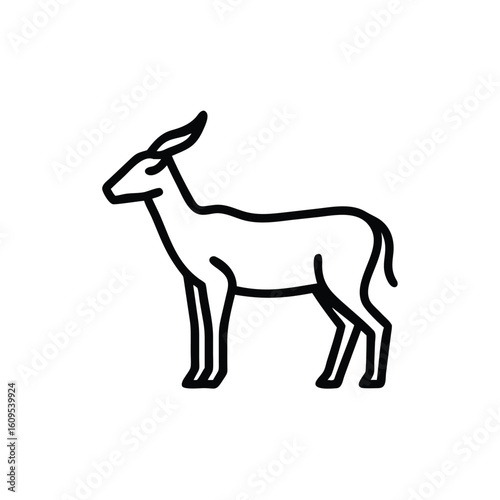 Outline icon an antelope standing in profile gazelle animal