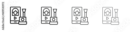 Makeup tutorial video icon illustration sign collection. vector symbol or logo.