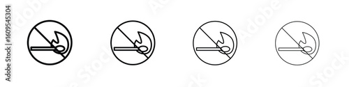 No fire sign illustration sign collection. vector symbol or logo.