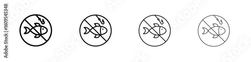 No fishing icon illustration sign collection. vector symbol or logo.