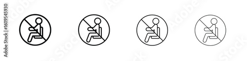 No sitting signs illustration sign collection. vector symbol or logo.