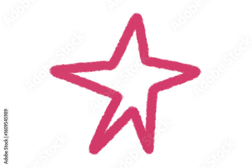 Pink Star Doodle, Hand Drawn Icon for Scrapbooking or Planner, Isolated on Transparent Background..