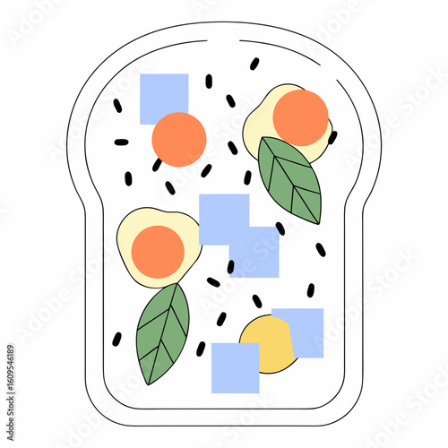 Avocado Toast Slice with Basil Leaf – Healthy Snack