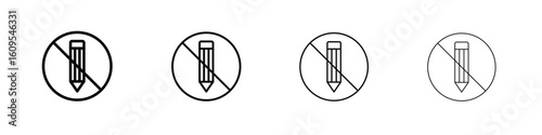 No writing signs illustration sign collection. vector symbol or logo.